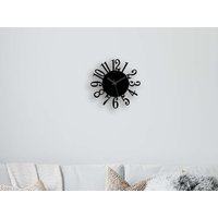 Metalluhr Wanddeko Modern | Kreative Wanduhr Schwarz Wohnzimmer Büro Deko Geschenkidee Einzug Geburtstag Geschenk Zum Muttertag von PatriotKunst