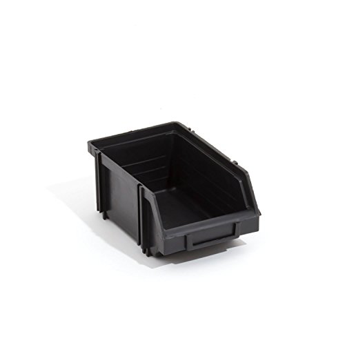 20 Stapelboxen 165x110x75 Sichtlagerkästen Gr. 1 schwarz Kunststoff PP Plaste Sortierbox von Patrol Group