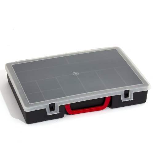 Patrol Group ORG350CZAPG001 Sortimentskasten Organizer Kunststoff Klarsichtdeckel 11 Fächer, schwarz, 345 x 245 x 60 mm von Patrol Group