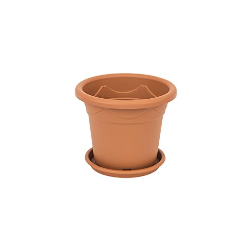 Blumentopf rund inkl. Untersetzer D 15 cm H 12 cm Kunststoff Farbe terracotta von Patrol Group