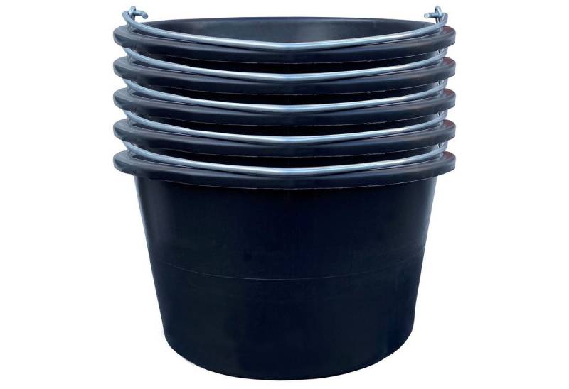 Patrol Mörtelkübel 5x Mörtelkasten 40L Schwarz Bau Mörtelkübel Pflanzwannen Tuppen Zement von Patrol