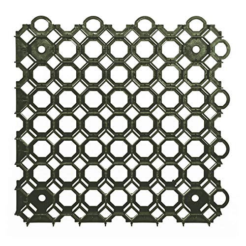 Rasengitter Rasensteine Parkplatzgitter Gehwegplatten (50 x 50 x 4 cm) SCHWARZ GRÜN Wabengitter Platten zum Rasen- und Bodenschutz | Rasengitterplatten Rasenwaben Rasenmatten (Grün) von Patrol