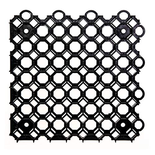 Rasengitter Rasensteine Parkplatzgitter Gehwegplatten (50 x 50 x 4 cm) SCHWARZ GRÜN Wabengitter Platten zum Rasen- und Bodenschutz | Rasengitterplatten Rasenwaben Rasenmatten (Schwarz) von Patrol