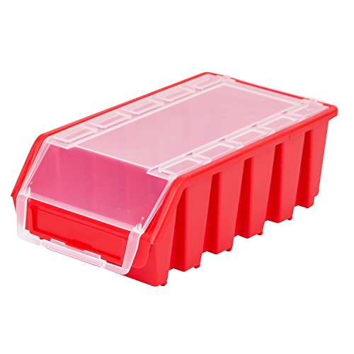 Stapelbox Stapelkiste Sortierbox Ergobox mit Deckel Gr. 2L rot Lager von Patrol