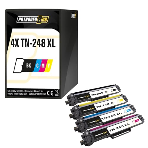 Patronenbob 4X Toner mit Chip Kompatibel TN248XL CMYK für Brother MFC-L8390CDW MFC-L8340CDW HL-L8240CDW HL-L8230CDW von Patronenbob