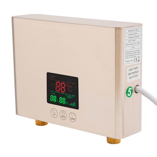3 KW Instant Elektrischer Mini-Wassererhitzer mit Fernbedienung,G 1/2" Anschluss, Tankloster Warmwasserspeicher mit LED Digitalanzeige Untertischspeicher Warmwasserboiler 3 KW Instant Elektrischer Mini-Wassererhitzer mit Fernbedienung,G 1/2" Anschluss, Tankloster Warmwasserspeicher mit LED Digitalanzeige Untertischspeicher Warmwasserboiler von PattenlLevi