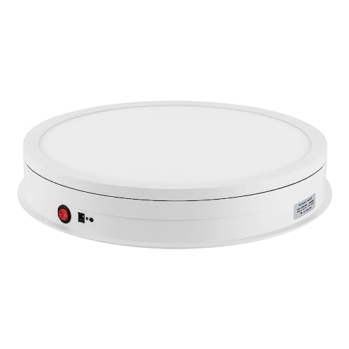 360-Grad-Drehständer mit Led,42CM 50KG Drehbarer Display-Ständer mit Fernbedienung Elektrisch Drehbarer Drehteller Motorisierter Drehständer,Display-Tisch zur Präsentation von Schmuck (Weiß) von PattenlLevi