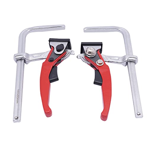 Hebelzwinge,Zwinge,Tischzwing,Schnellspanner mit 160mm Kapazität und 60mm Kehlentiefe,2 Stück Schnellspanner Handwerkzeug zum Schleifen, Schneiden von PattenlLevi