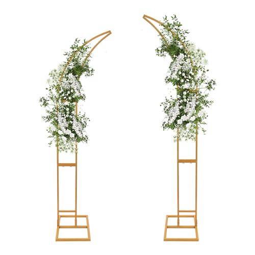 Hochzeit Bogen Rahmen 2.1m und1.9m Metall Bogen Hintergrund Stand Set Hochzeit Bogen Rahmen Dekoration,Weiß/Gold (Gold) von PattenlLevi