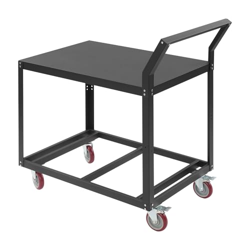 PattenlLevi Arbeitstisch aus Stahl 90x60x106.4 cm, Max. 158.7 kg Catering Arbeitstisch mit 360° Räder(2 mit Bremsen) Zubereitungstisch (Schwarz, 89,92 * 59,94 * 106,43 cm) von PattenlLevi