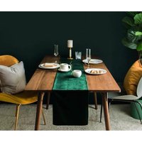 Benutzerdefinierte Weihnachtstischläufer, Weihnachtsdekor, Grüne Samttischdecke, Vintage Luxus-Speisetischdecke von PatternHomes