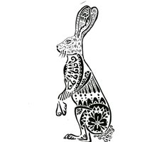 Kaninchen Hase Wiederverwendbare Schablone von Patternsofplenty