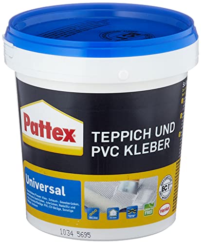 Pattex Teppich und PVC Kleber, lösemittelfreier Dispersionskleber, zum idealen Verkleben von PVC-Belägen in verschiedenen Formen oder Teppichen mit PVC-Vliesrücken, 1x1kg von Pattex