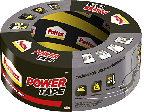 Pattex 1669220 gris, Ruban bricolage, réparation toilé surpuissant, adhésif étanche, Rouleau de 30m Power Tape, grau, Bastel-Klebeband, stark klebend, wasserdicht, 30 m Rolle, One Size von Pattex