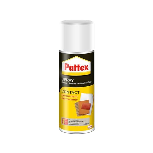 Pattex Sprühkleber Power Spray Permanent, lösemittelhaltiger Sprühklebstoff für schnelle und dauerhafte Verklebungen, farblos, 1x 400ml Dose von Pattex