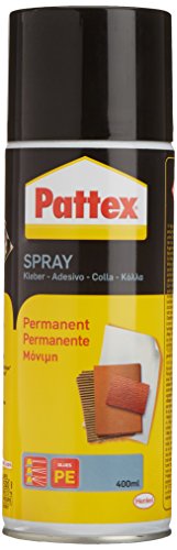 Pattex Sprühkleber Power Spray Permanent, lösemittelhaltiger Sprühklebstoff für schnelle und dauerhafte Verklebungen, farblos, 1x 400ml Dose von Pattex