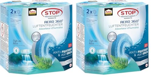 Pattex AERO 360° Frischer Wasserfall Tabs Nachfüllpack, reduzieren Feuchtigkeit und schlechte Gerüche, Nachfülltabs für den Luftentfeuchter AERO 360°, 2er-Pack (2x450g) (Packung mit 2) von Pattex