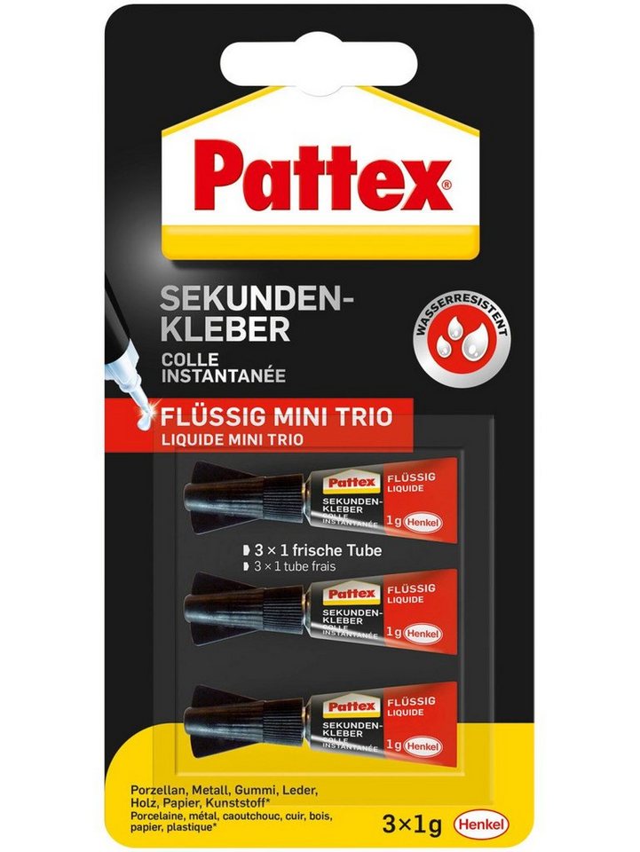 Pattex Bastelkleber Pattex Sekundenkleber Mini Trio 3x 1 g von Pattex