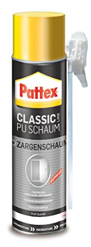 Pattex Classic PU-Zargenschaum, PU-Schaum mit höchster Formstabilität und für höchste Belastung, zum füllen und dämmen, 1x400ml von Pattex