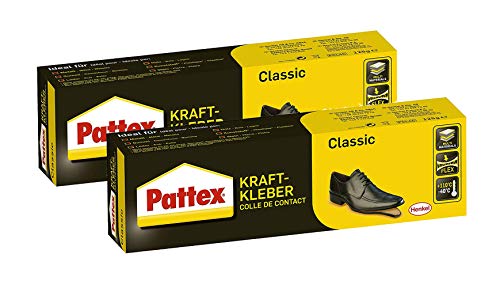 Pattex Kraftkleber Classic, extrem starker Kleber für höchste Festigkeit, Alleskleber für den universellen Einsatz, hochwärmefester Klebstoff (2x 125 g) von Pattex