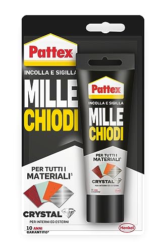 Pattex Millechiodi Crystal Adhesive Sealant Ideal for Glass and Mirrors, Premium Mounting Sticker, Powerful Glue for Many Materials, 1 x 90G Blister Pack von Pattex