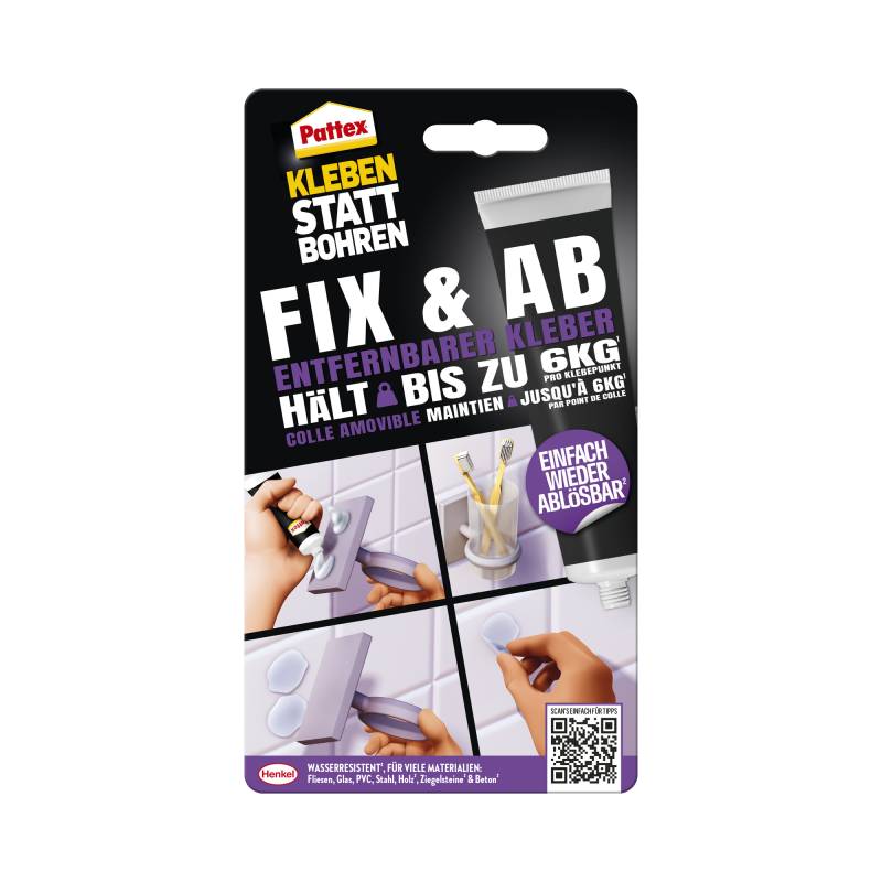 Pattex Montagekleber 'Kleben statt Bohren Fix & Ab' transparent 44 g von Pattex
