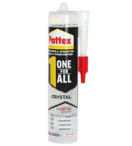 Pattex One for All Crystal Montagekleber - Extra stark haftender Alleskleber ohne Lösungsmittel - vereint Montagekleber und Silikon - 1 x 290g von Pattex