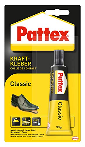 Pattex Kraftkleber Classic, extrem starker Kleber für höchste Festigkeit, Alleskleber für den universellen Einsatz, hochwärmefester Klebstoff, Tube, 30g von Pattex