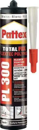 Pattex Montagekleber PL300, Dichtstoff für draußen und innen, Für hochelastische, starke Verklebungen durch FlexTec Polymer Formel, Beige, 300g Kartusche von Pattex