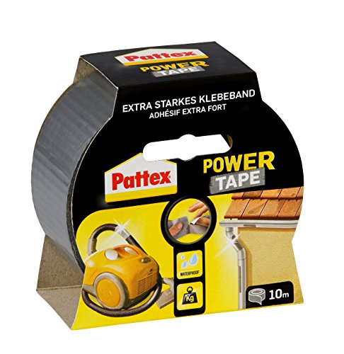 Pattex Klebeband Power Tape, silber, extra starkes und wasserdichtes Klebeband für viele Anwendungen, Gewebeverstärktes Universalband, befestigt, fixiert, dichtet und repariert, 25m von Pattex
