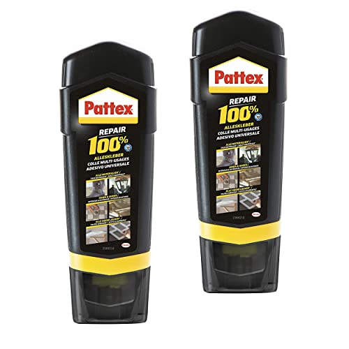Pattex Repair 100 Prozent Alleskleber, hitzebeständiger Kleber für den Innen- und Außenbereich, 2x 100 g Klebstoff zur Reparatur für verschiedene Materialien von Pattex
