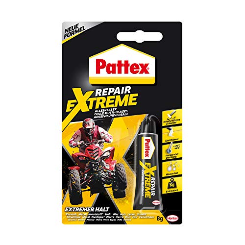 Pattex Repair Extreme, nicht-schrumpfender und flexibler Alleskleber, temperaturbeständiger Reparaturkleber, starker Kleber für innen und außen, 1x8g Tube von Pattex