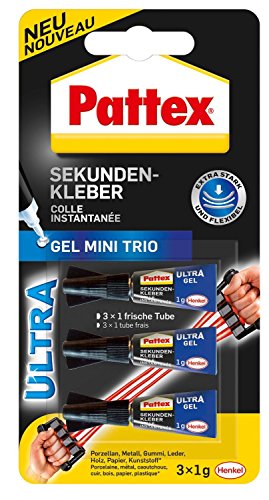 Pattex Sekundenkleber Gel Mini Trio (2 Packungen zu 3 x 1g Tube = 6 Tuben) von Pattex