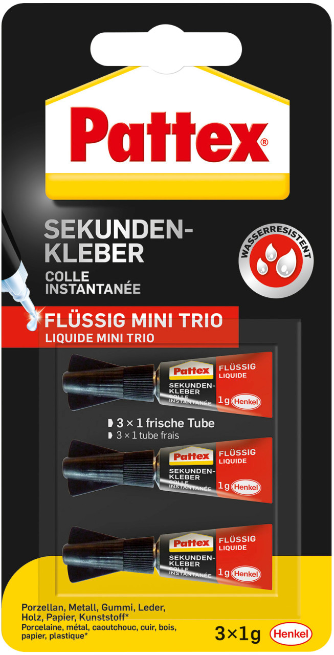 Pattex Sekundenkleber Mini Trio 3x 1 g von Pattex