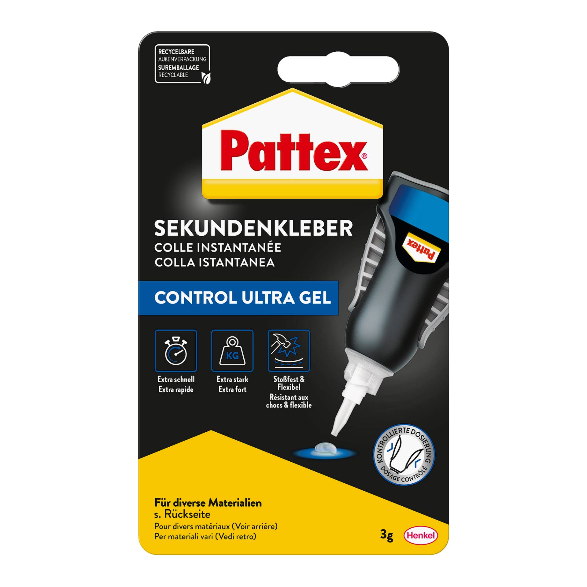 Pattex Sekundenkleber 'Ultra-Gel Matic' transparent 3 g Pattex Sekundenkleber 'Ultra-Gel Matic' transparent 3 g von Pattex