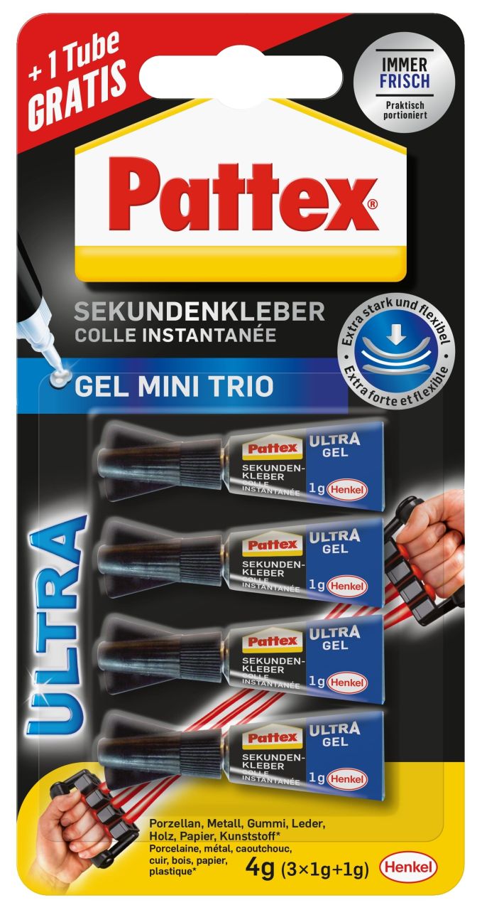 Pattex Sekundenkleber Ultra Mini Trio 3 x 1 g + 1 g von Pattex