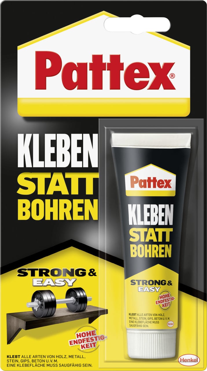 Pattex Kleben statt Bohren Montagekleber 50 g Standtube, weiß von Pattex