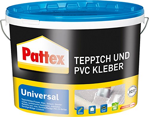 Pattex Teppich und PVC Kleber, lösemittelfreier Dispersionskleber, zum idealen Verkleben von PVC-Belägen in verschiedenen Formen oder Teppichen mit PVC-Vliesrücken, 1x15kg von Pattex