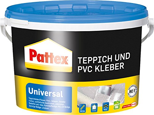 Pattex Teppich und PVC Kleber, lösemittelfreier Dispersionskleber, zum idealen Verkleben von PVC-Belägen in verschiedenen Formen oder Teppichen mit PVC-Vliesrücken, 1x6,5kg von Pattex