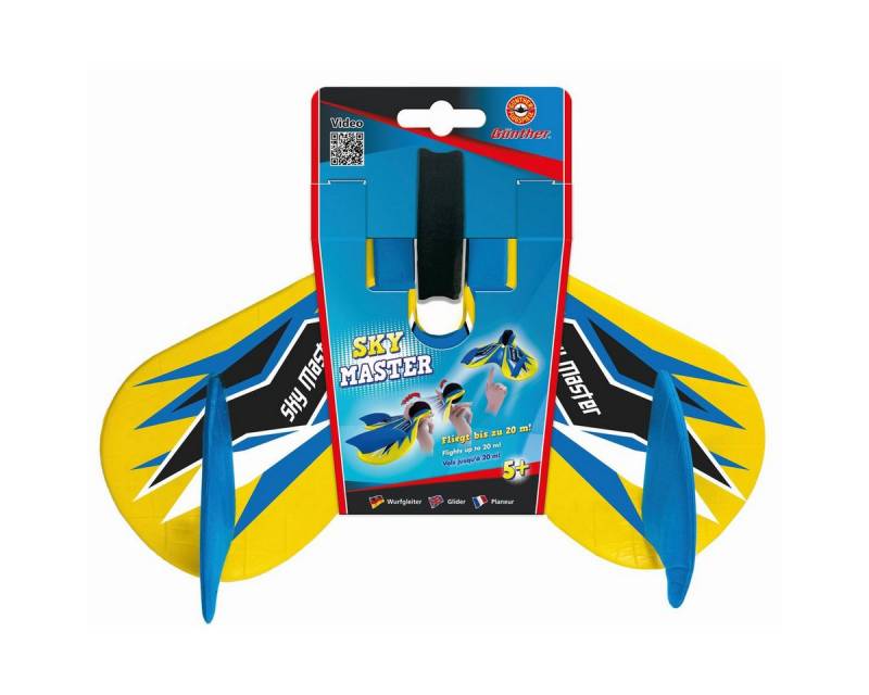 Paul Günther Windspiel Wurfgleiter Sky Master gelb/blau 27x13cm Flugweite 20m von Paul Günther