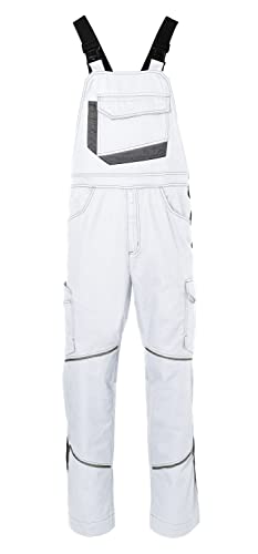 KÜBLER Workwear | KÜBLER ICONIQ cotton Arbeitslatzhose | weiß/anthrazit | Größe 64 von KÜBLER Workwear