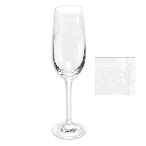 Paul Nagel Sektglas, Champagnerglas Lucca mit Pantographie Dekor, graviert von Paul Nagel