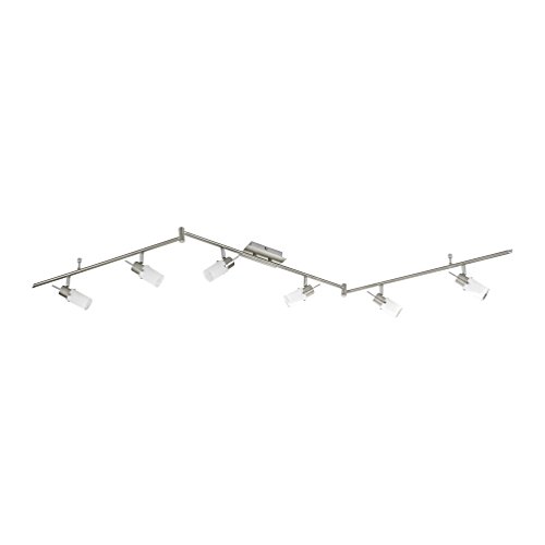 LeuchtenDirekt LED Deckenleuchte MAX LED, silber, 6xGU10/4W/3000K, Innenleuchte, IP20, Glas teillackiert, Leuchtmittel wechselbar, dreh- und schwenkbar, 11936-55 von Paul Neuhaus