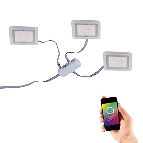 Paul Neuhaus 1160-17 Q-Vidal, LED Einbau Leuchte Smart Home für Sprachassistent CCT Lichtmanagement Farbwechsel 3 Spots inkl. Funk Fernbedienung RGB & tunable white von Paul Neuhaus