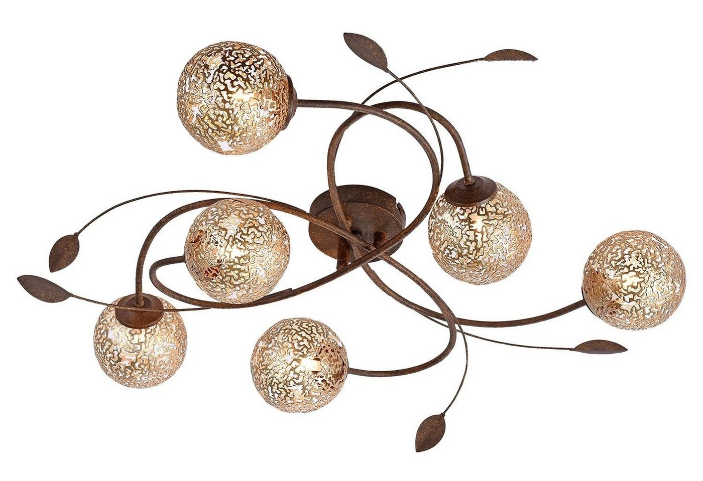 Paul Neuhaus Deckenleuchte GRETA, Braun, 6-flammig, 66 x 68 cm, ohne Leuchtmittel, Deckenlampe von Paul Neuhaus