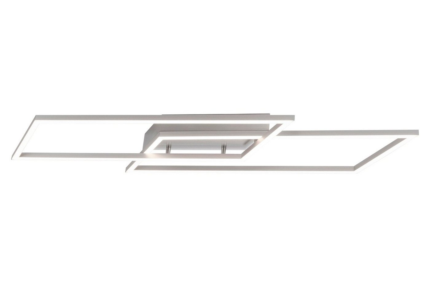 Paul Neuhaus LED Deckenleuchte INIGO, 2-flammig, 83 x 24 cm, Silbergrau, Weiß, Dimmfunktion, Memoryfunktion, LED fest integriert, Warmweiß, LED Deckenlampe, Stahl, Kunststoff von Paul Neuhaus