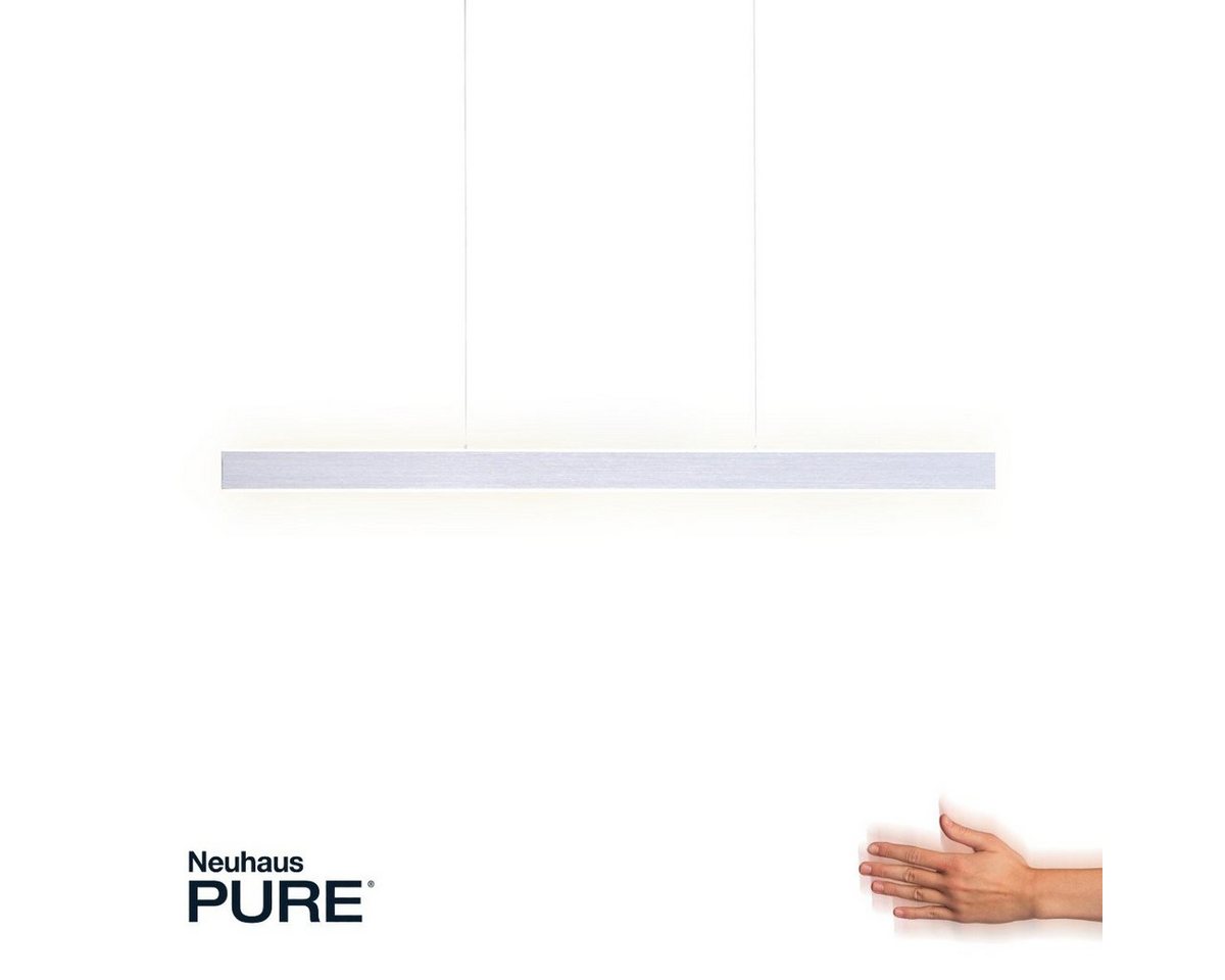 Paul Neuhaus LED Pendelleuchte Pure-Lume, Höhenverstellung, ausziehbar, Sensordimmer, Memory-Funktion, CCT-Farbtemperatursteuerung, LED fest integriert, Kaltweiß, Warmweiß, Up-/Downlight, modern-minimalistisch, in Alu oder Schwarz von Paul Neuhaus