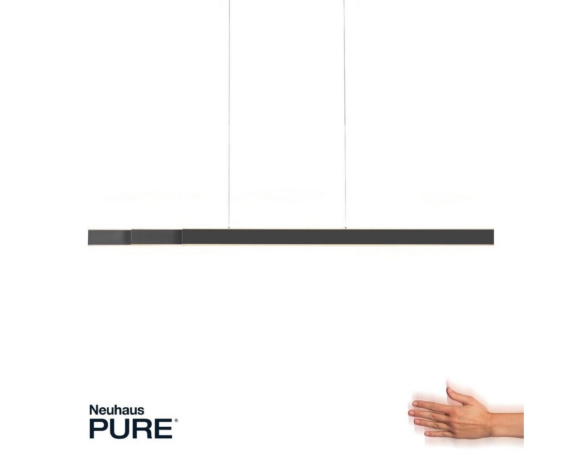 Paul Neuhaus LED Pendelleuchte Pure-Lume, Höhenverstellung, ausziehbar, Sensordimmer, Memory-Funktion, CCT-Farbtemperatursteuerung, LED fest integriert, Kaltweiß, Warmweiß, Up-/Downlight, modern-minimalistisch, in Alu oder Schwarz von Paul Neuhaus