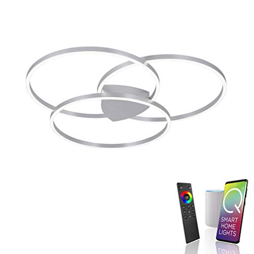 Paul Neuhaus Q-KATE LED Deckenleuchte Ringform mit Lichttemperatursteuerung CCT, Smart Home - Alexa kompatibel (54Watt_3-flammig)… von Paul Neuhaus