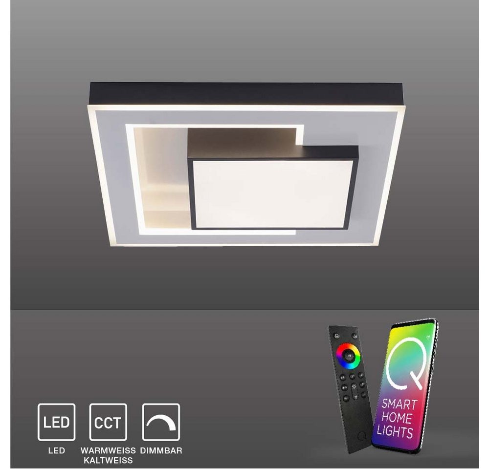 Paul Neuhaus Smarte LED-Leuchte LED Deckenlampe Q-ALTA Smart Home, Smart Home, CCT-Farbtemperaturregelung, Dimmfunktion, Memoryfunktion, mit Leuchtmittel, CCT Lichtfarbwechsel, dimmbar, getrennt schaltbar von Paul Neuhaus
